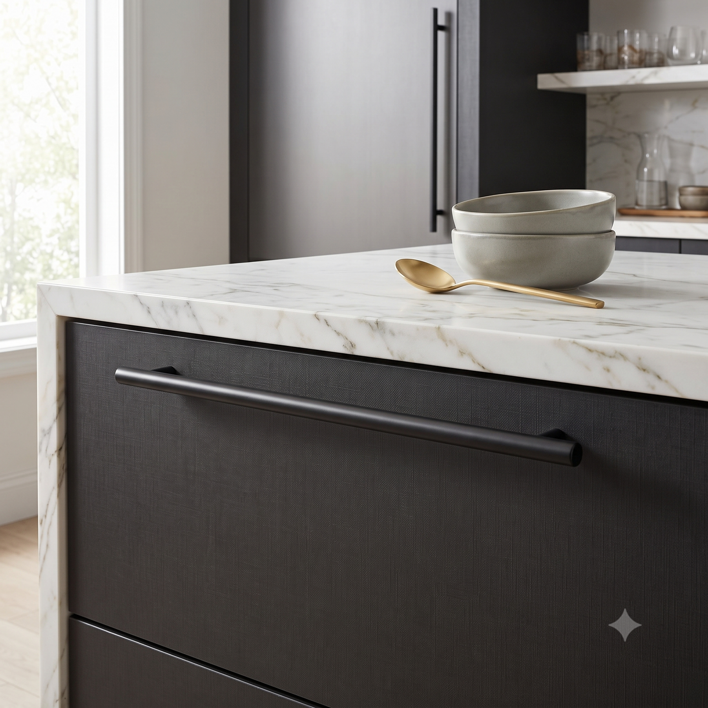 Matte Black Cabinet Bar Pull - Hickory